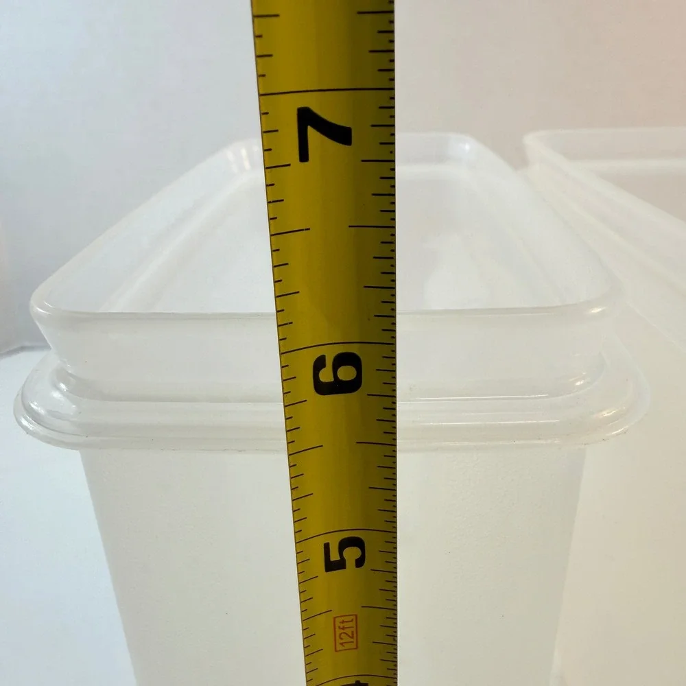 Rubbermaid Cereal Keeper Set Of 2 Almond Clear Vintage 4 Cup Flip‎ Top Lid